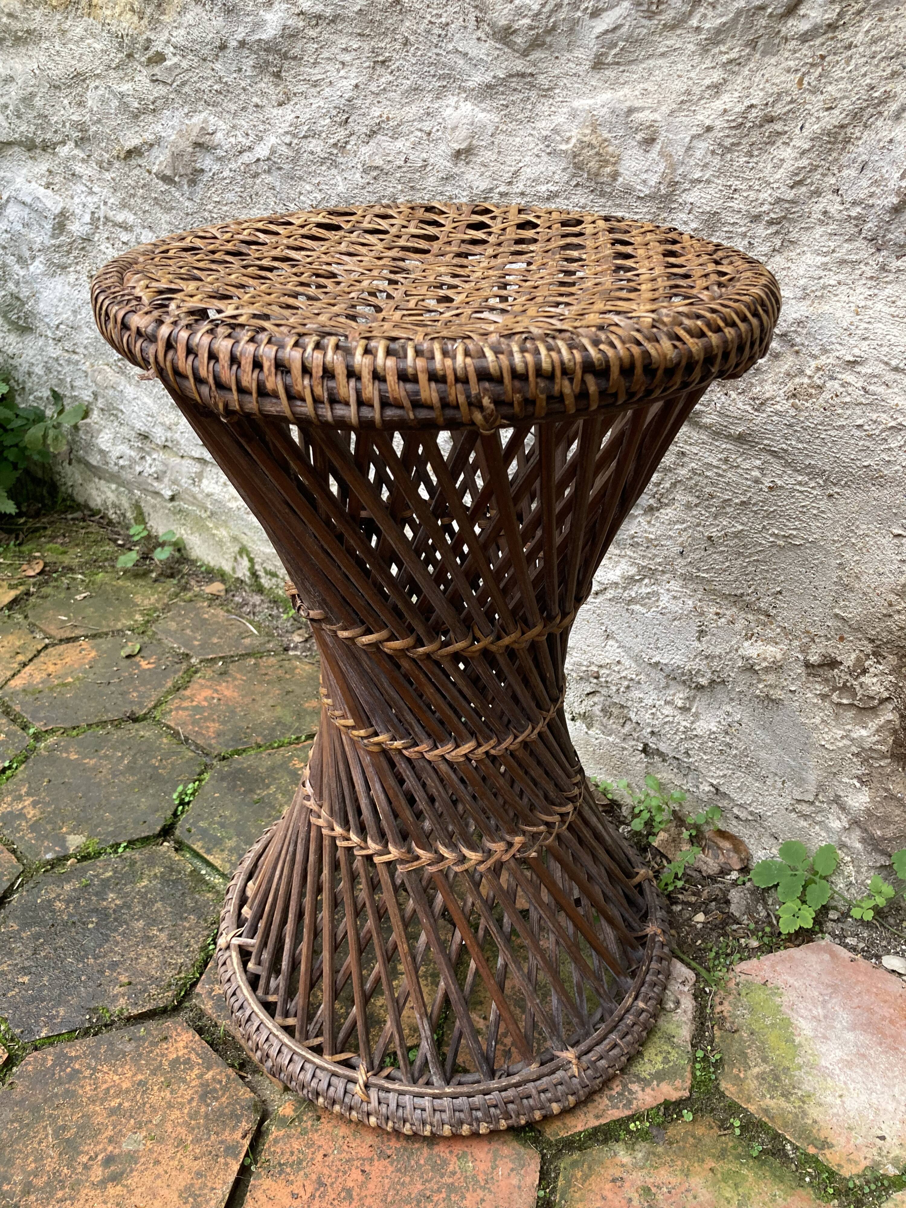 Vintage cane diabolo stool