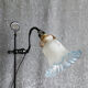 Adjustable lamp in painted metal with frosted glass tulip