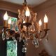 Bronze and crystal chandelier 6 fires