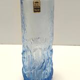 Postmodern Set of Six Blue Crystal Handmade Drinking Glasses