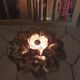 Sconce metal golden leaves 70s