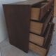 Antique chest of drawers from the 50s with 5 curved drawers, vintage old-style assembly and brass knobs