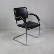 Set of 4 vintage tubular steel lounge chair