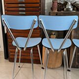 Set of 4 blue Formica chairs