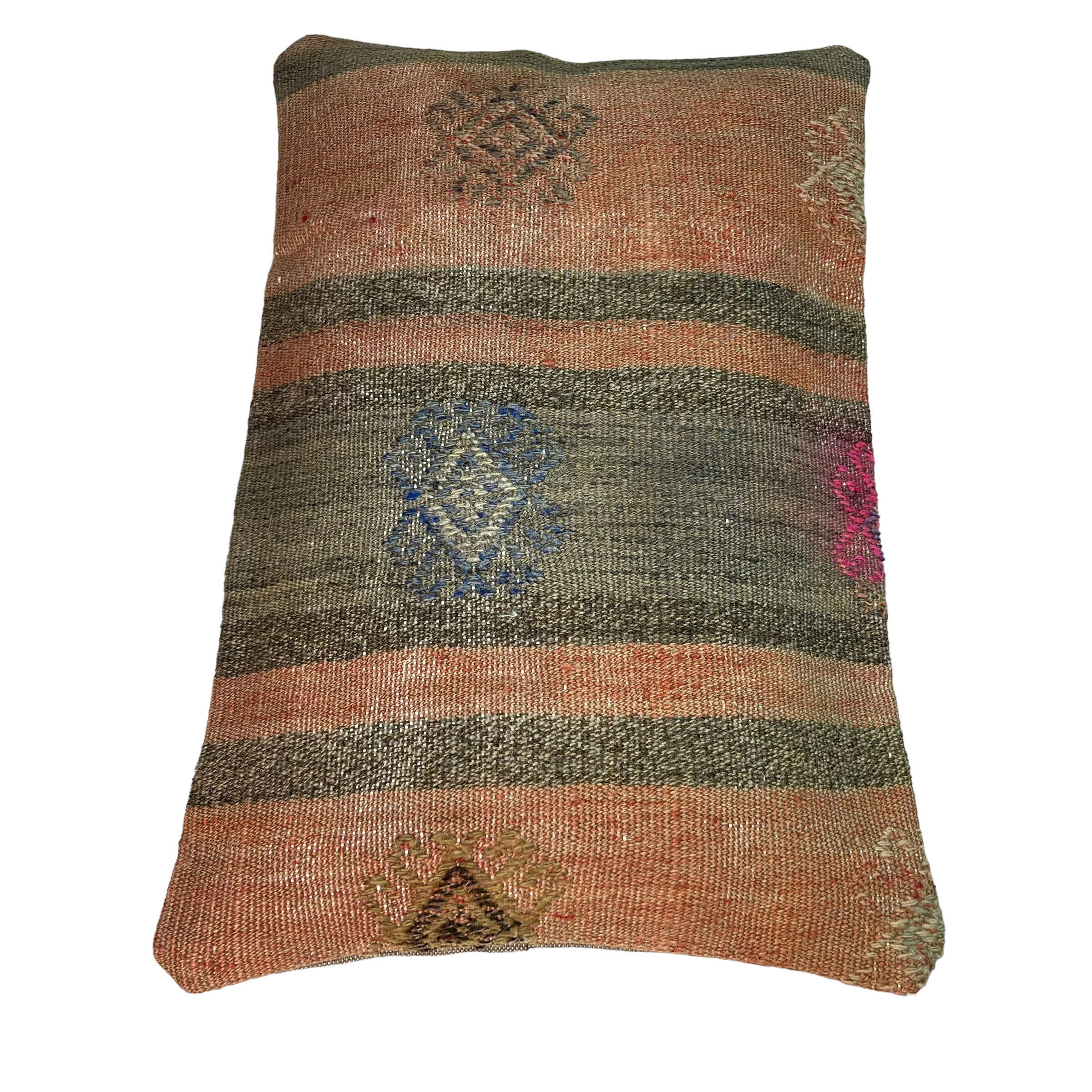 Vintage turkish handmade kilim cushion cover , 30 x 50 cm