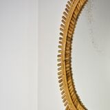 Sun mirror in rattan and bamboo, Italy 1960's 53cm