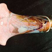 Atelier Michèle Luzoro - Pink corolla vase with inclusion of glitter and gold