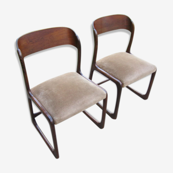 Paire de chaises Baumann traineau