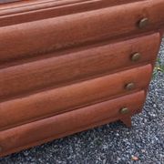 Vintage oak chest of drawers with splayed legs and 4 drawers, circa 1950