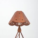 Lampe de table trépied danoise en teck, années 1960