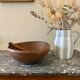 Raw wooden salad bowl