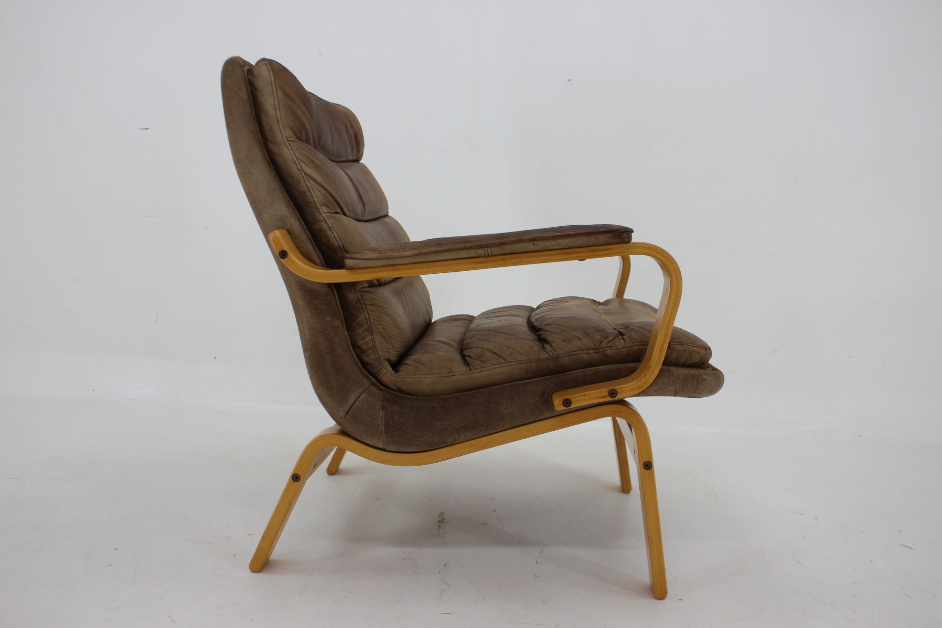 1970s Yngve Ekström "Contino" Leather Armachair,Sweden