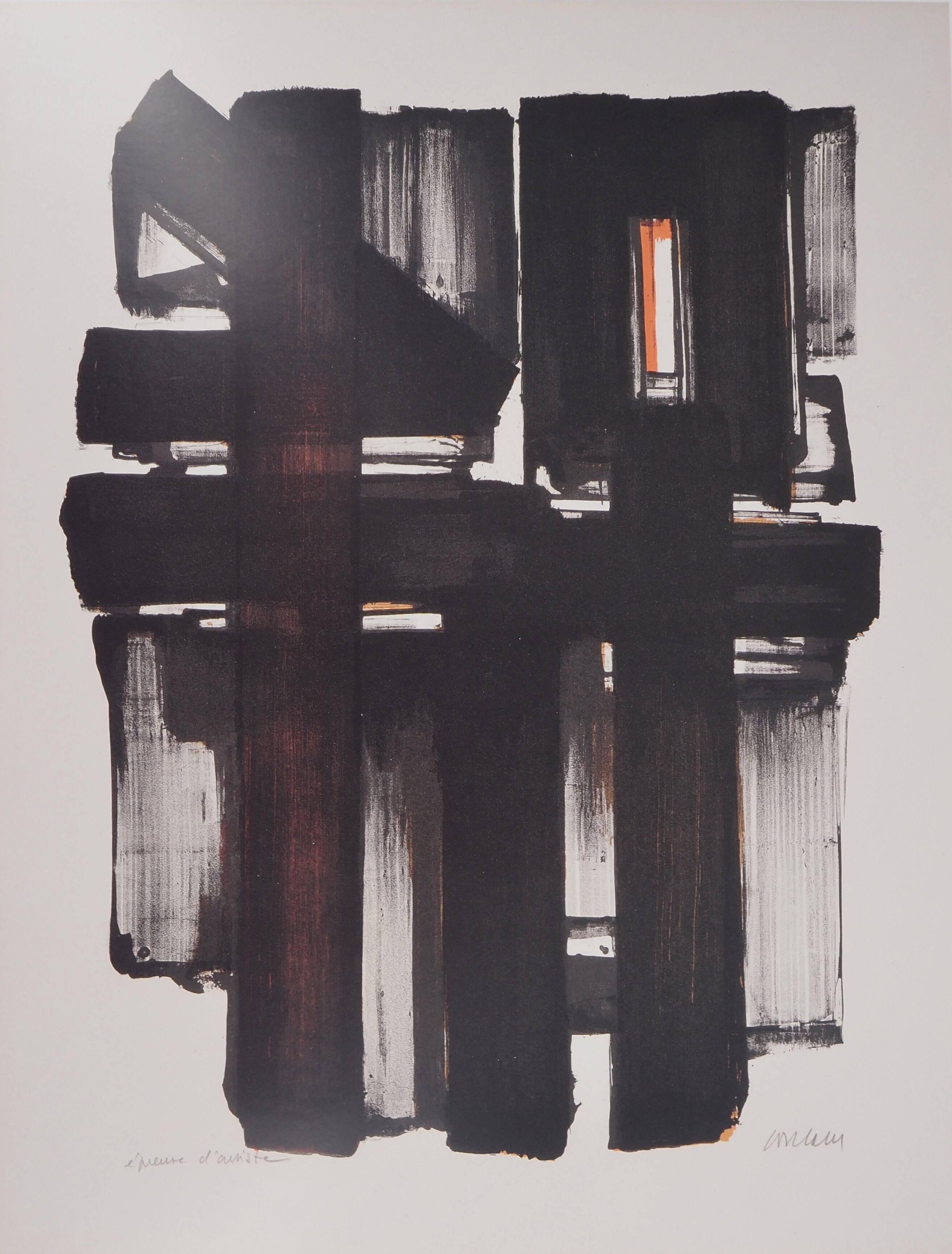 Pierre SOULAGES: Lithograph no. 2, 1957 - Original signed poster