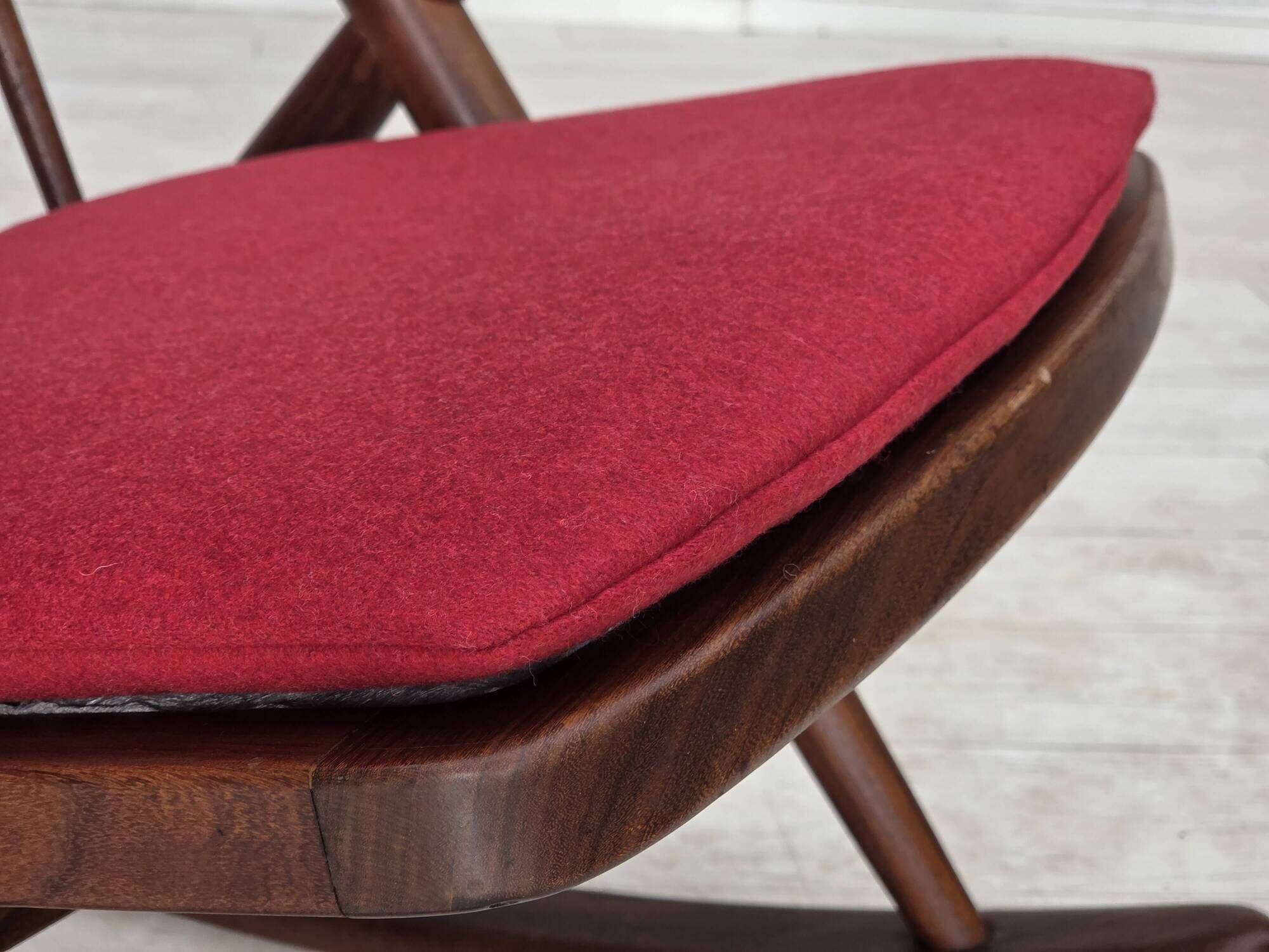1960s Danish rocking chair by Frank Reenskaug, model 182, reupholstered.