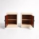 Paire de tables de nuit modernistes Art Déco tardif