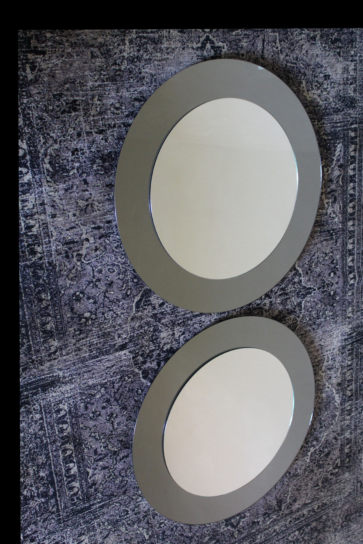Deux miroirs rond  en verre Italie 70cm