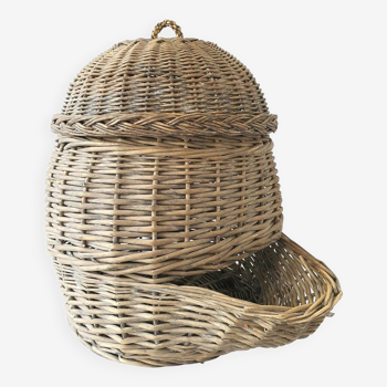 Old wicker potato vegetable use or decoration