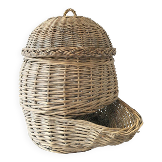 Old wicker potato vegetable use or decoration