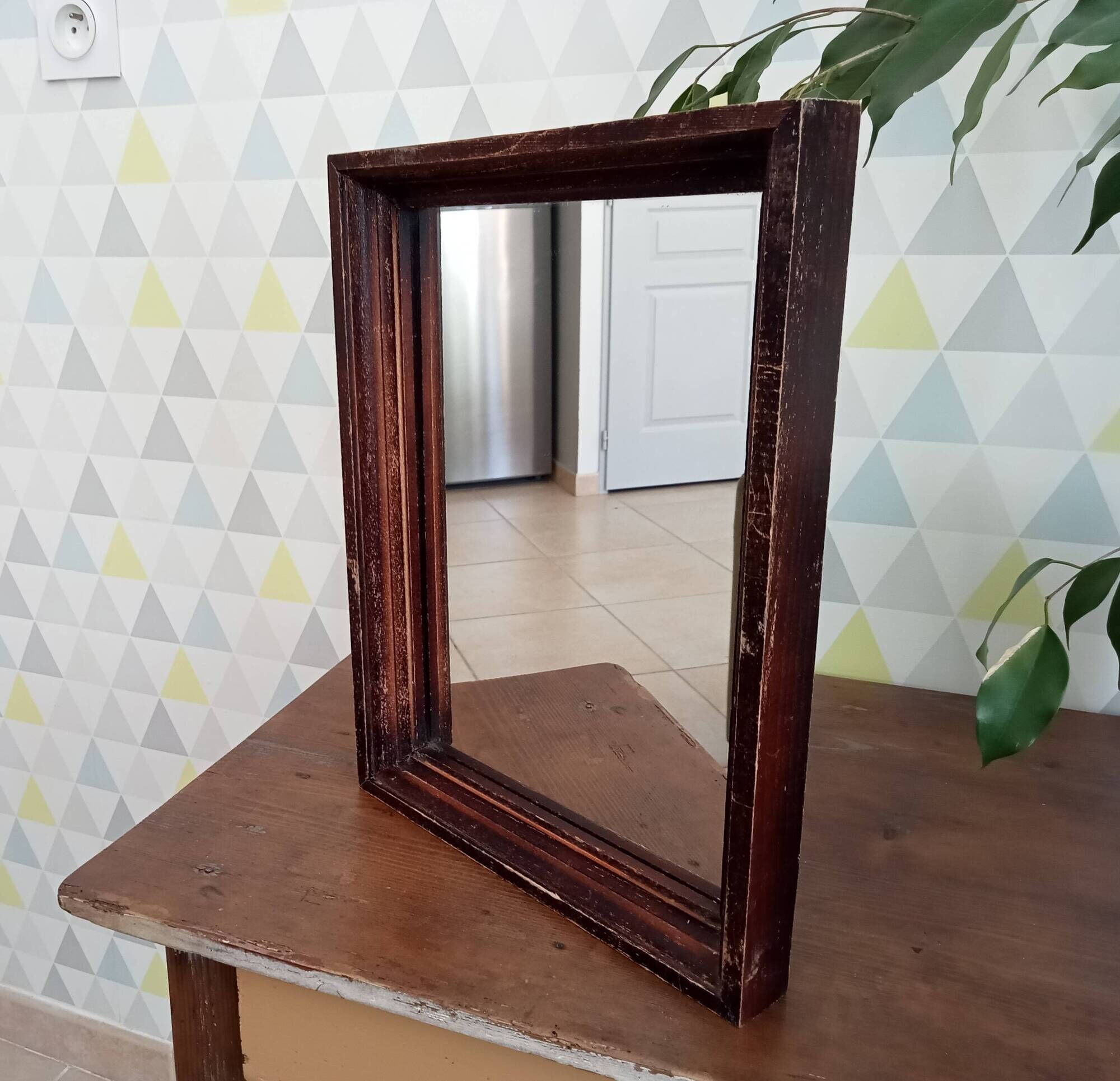 Vintage wooden mirror from the 50s/60s 39*29 cm