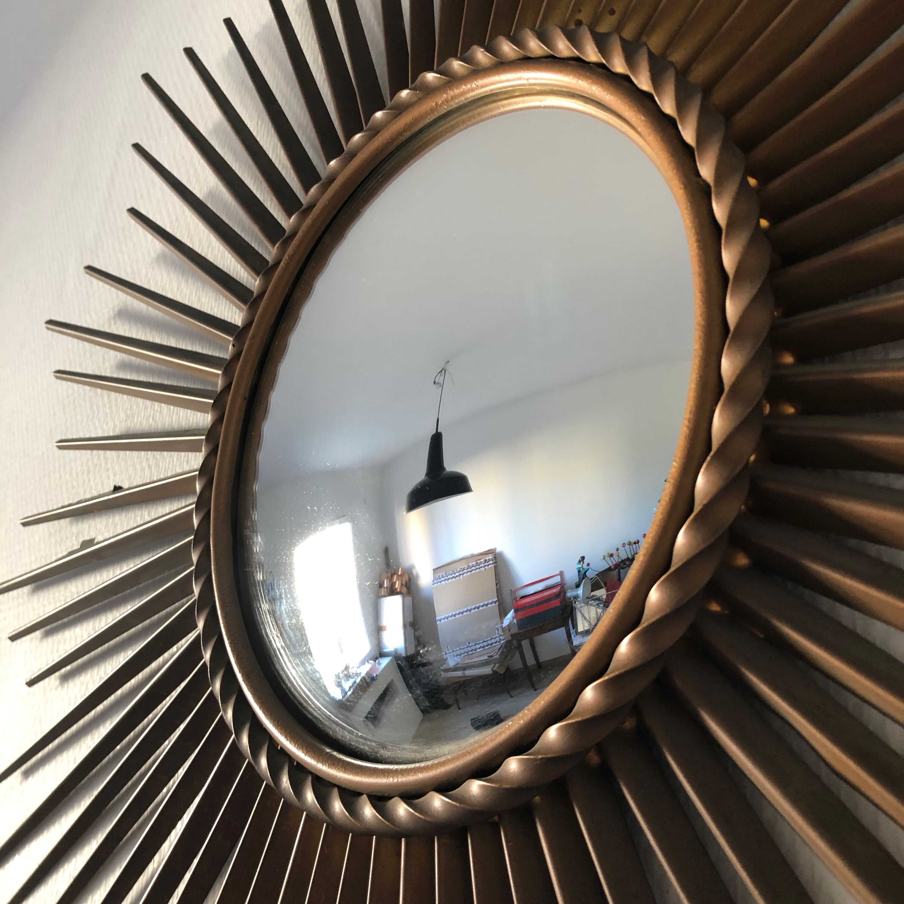 Sun mirror witch's eye Chaty 71cm vintage 1960