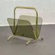 Brass and glass magazine rack