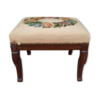 Upholstered mahogany footrest