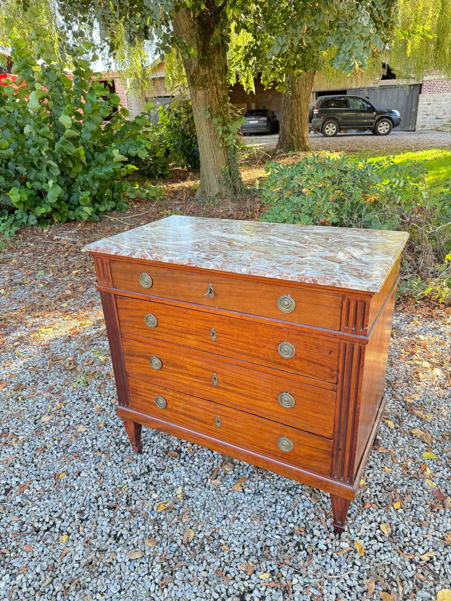 Louis XVI Style Mahogany Chest of Drawers, 19th Century