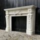 Louis XVI Style Fireplace in White Carrara Marble Circa 1880