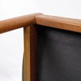 Set Of 6 Dining Chairs Model 42 Made IN Teak With Green Leather Seat By Kai Kristiansen From 1960s
