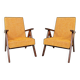 Pair de fauteuils vintage tissu orange l'année 1980