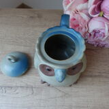 Théière japonaise chouette hibou en grès vintage