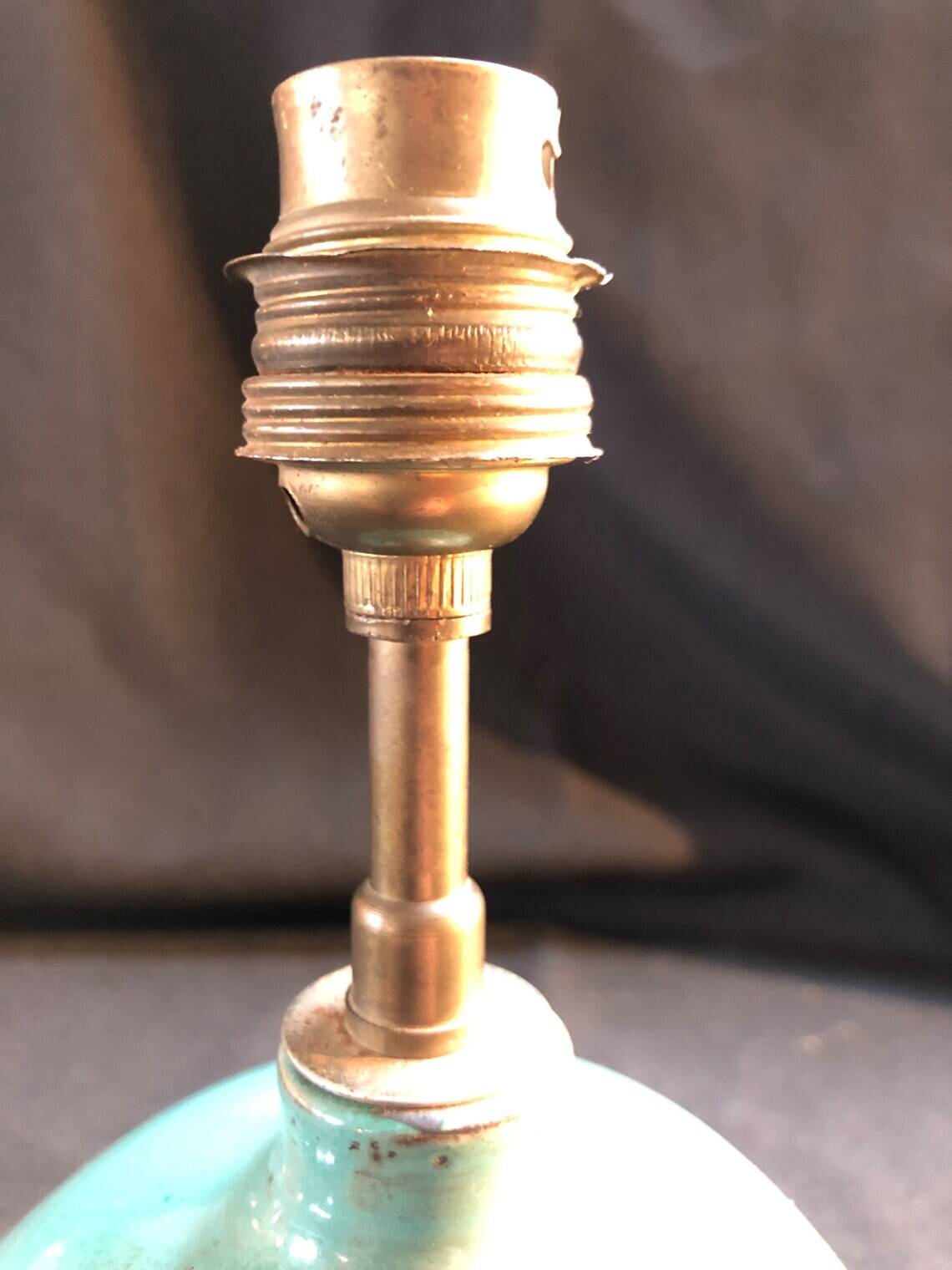 Duck blue glazed ceramic lamp base