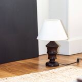 Turned wooden torch-shaped lamp base, 1930s/1940s