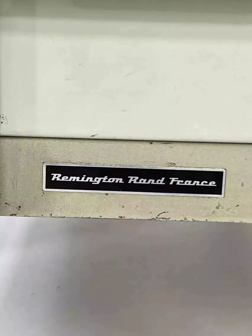 1950s industrial desk in metal and wood Remington Rand Fran