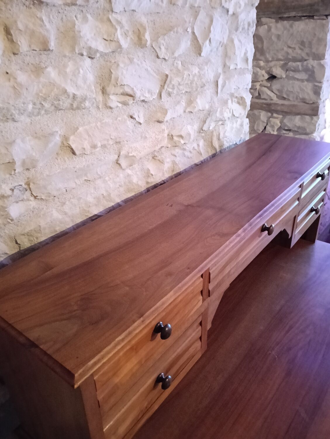 Solid walnut graduated desk