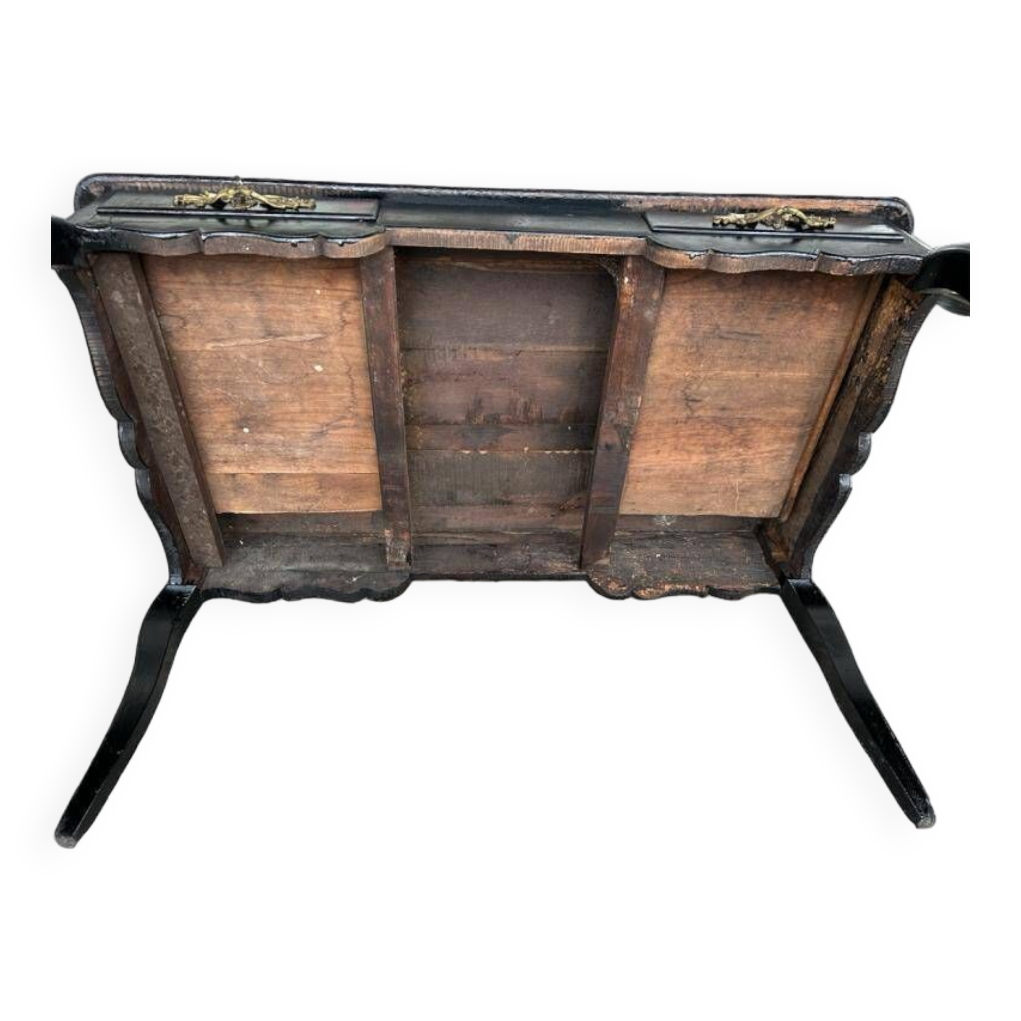 Louis XV Style Flat Desk Black Lacquered 19th Century