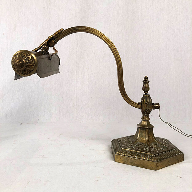 Articulated desk lamp, bronze and brass circa 1900
