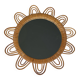 Rattan mirror representing a sun