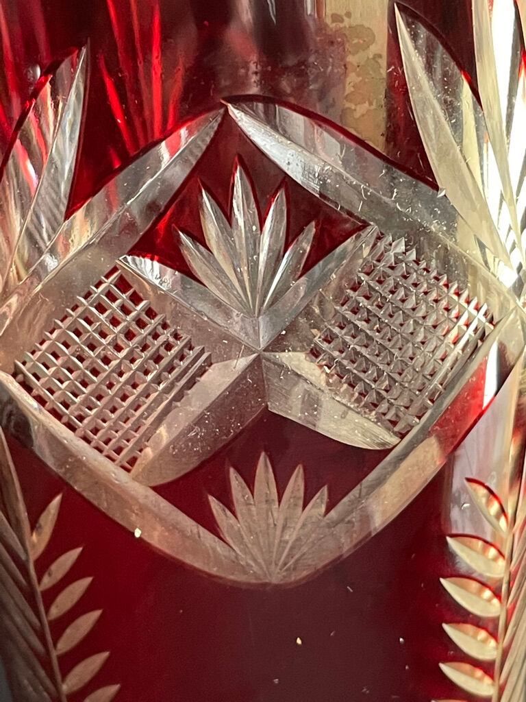 Baluster vase - cut blown crystal