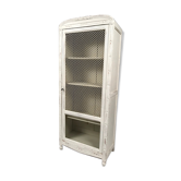Armoire une porte grillagée en partie haute et verre en partie basse