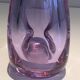 Purple glass piriform vase. Circa 1970.