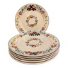 Set of 6 flat plates Digoin Sarreguemines, "Piccola"