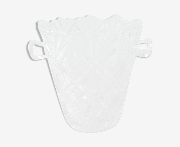 Seau à glaçons en verre taillé