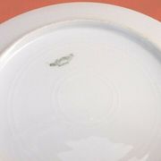 3 flat plates Porcelain of Limoges France "Crane ashy" ...