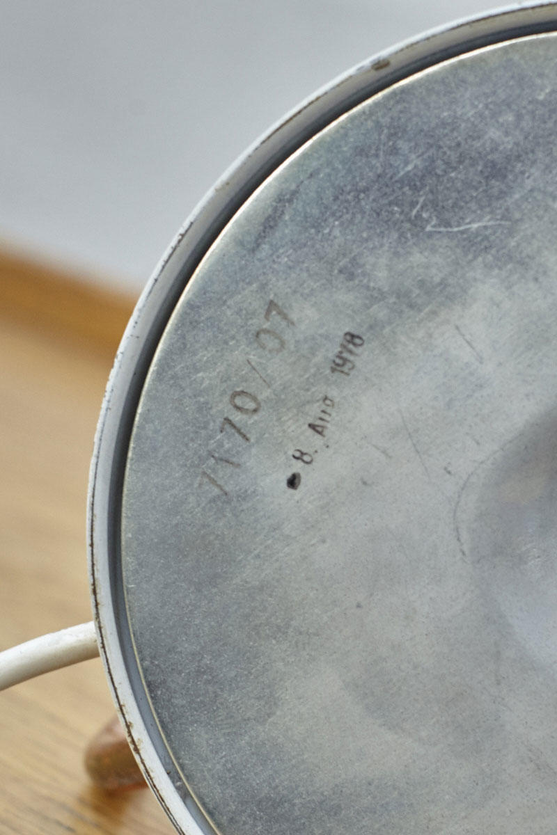 White and copper vintage lamp