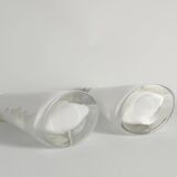 Large White Crystal Glass Table Lamps, Carl Fagerlund, Orrefors, 1960, Set of 2