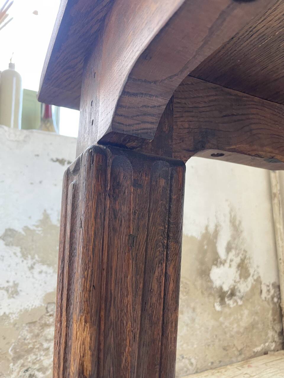 Solid oak farmhouse table 185cm