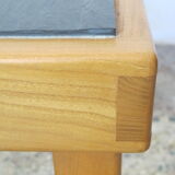 House Regain coffee table in solid elm and slate year 70/80