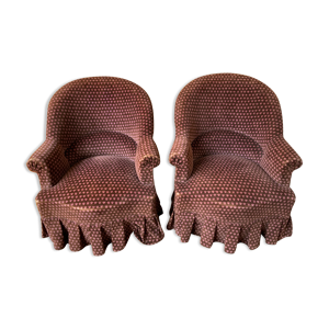 Paire de fauteuils crapaud
