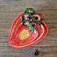 Coupelles, plats en barbotine fraise sur pieds
